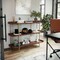 Martha Stewart Emmett 3 Shelf 35in.H Storage Display Unit Bookcase w/Polished Brss Metal Frame in Walnut Wood Grain JN-2542B3-BR-GLD-MS - alternate 5
